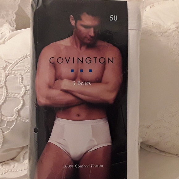 NWT, COVINGTON MEN'S 3 PACK BRIEFS SIZE 50 WHITE - Picture 6 of 6
